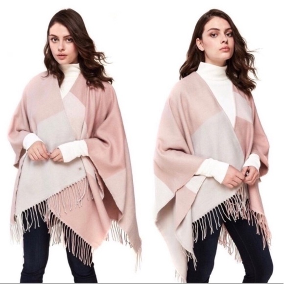 Soia & Kyo Pink & Cream Scarfigan with Fringe - Picture 4 of 16